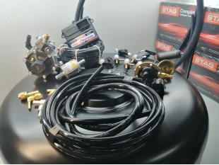 Комплект ГБО 4 Stag Q-Box Basic/ред.Stag r02/Hana + балон 42л.