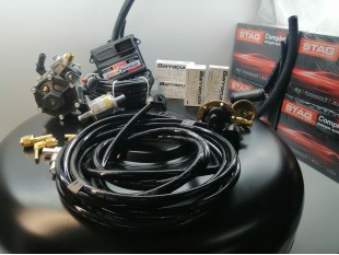 Комплект ГБО 4 Stag Q-Box Basik/ред.Stag r02/Barracuda + балон 42л.