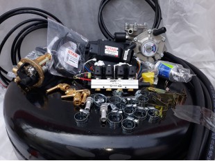 Комплект ГБО 4 Stag 200 Go Fast/ред.Alex Shark 1200/форс.Stag w 01 + балон 42л.
