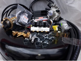 Комплект ГБО 4 Stag Q-Box PLUS/ред.Alex Shark 1200/форс.Stag w 01 + балон 42л.